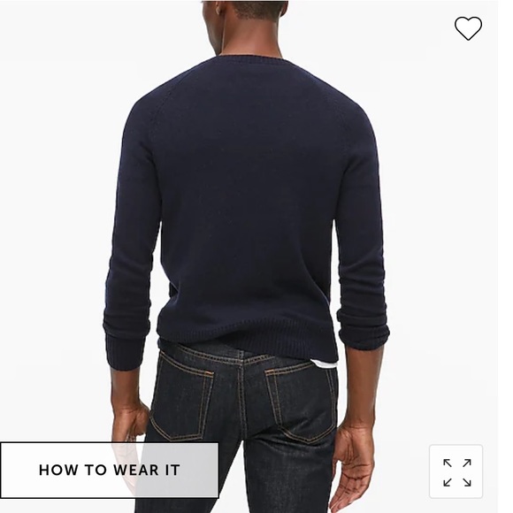 J. Crew Crewneck sweater in supersoft lambswool blend navy size Large - Picture 3 of 7